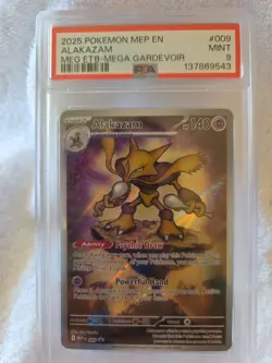 ALAKAZAM MEG ETB GARDEVOIR-2025 POKEMON MEP EN-#009 PSA MINT 9 - Image 4