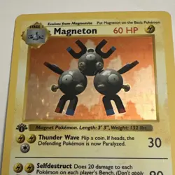 Pokemon Magneton Base Set (Shadowless) 1st Edition Holo Rare 9/102 WOTC - Image 5