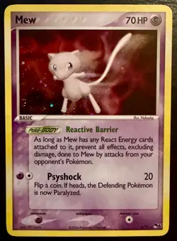 Mew 4/17 Rare POP Series 4 Holo Pokemon Moderately Played MP - Image 1