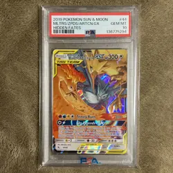 Pokemon TCG Moltres & Zapdos & Articuno GX 44/68 Hidden Fates PSA 10 - Image 1
