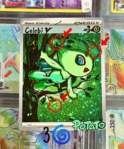 Celebi V - 245/264 Fusion Strike Alternate Art Pokemon - Hand draw DIY 🌀🌀✨✨✨ - Image 4