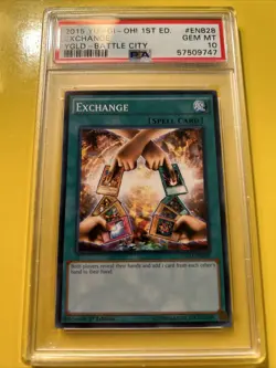 YuGiOh EXCHANGE #YGLD-ENB28🔥PSA 10 GEM MINT🔥1st EDITION-2015 COMMON 💫POP 1💫 - Image 2
