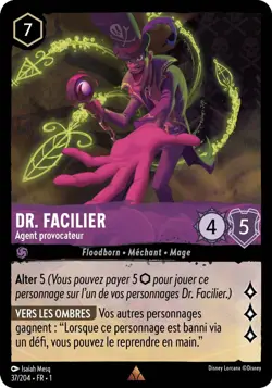 37/204 FOIL ⭐ Dr. Facilier, Agent provocateur | carte Disney Lorcana FR (2023) - Image 1