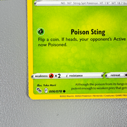 Pokemon TCG Card - Spinarak 6/78 Common | 2022 Pokemon Go | NM/Mint - Image 5