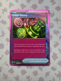 Unfair Stamp - 165/167 - Pokemon Twilight Masquerade ACE Spec Card NM - Image 1