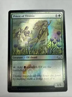 Priest of Titania Modern Horizons 3 Foil Card, MTG Magic the Gathering - Image 1