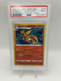 Pokemon TCG Special Delivery Charizard SWSH075 Holo Black Star Promo PSA 9 MT - Image 1