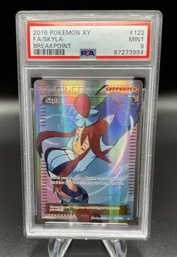 2016 Pokemon XY Breakpoint Skyla Full Art #122 PSA 9 MT 122/122 Great Condition - Image 1
