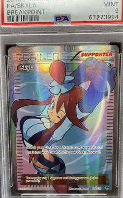 2016 Pokemon XY Breakpoint Skyla Full Art #122 PSA 9 MT 122/122 Great Condition - Image 3