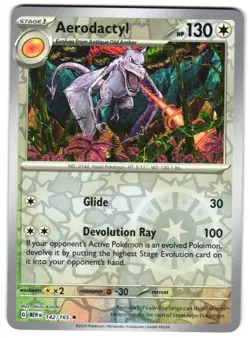 Aerodactyl 142/165 Reverse Holo SV: Scarlet & Violet 151 English Pokemon NM - Image 1