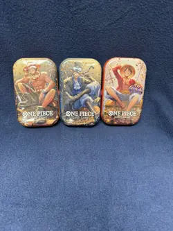 One Piece Tin Set Of 3 Vol 2 OP13 Sabo Ace Luffy English Factory Seal New - Image 1