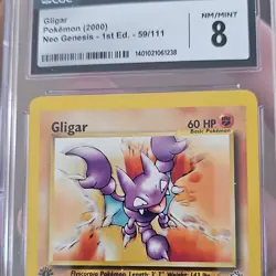 Pokemon Gligar Neo Genesis 59/111 1st Edition Regular CGC 8 TCG Card - Image 1