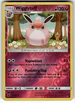 Wigglytuff 72/111 SM - Crimson Invasion LP Pokemon Card TCG - Image 1