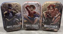 One Piece Card TCG Vol 2 Mini Tin - Set of 3 - (TS-O2, OP-13) Brand New / Sealed - Image 1