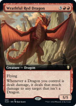 1x Wrathful Red Dragon ~ Extended Art NM-Mint, English Commander Legends: Battle - Image 1