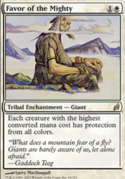 1 x Favor of the Mighty - Foil - Lorwyn - Heavy Play - MTG - Image 1