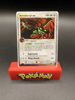 2004 Pokemon Aerodactyl ex 94/100 Sandstorm Holo Near Mint Swirl - Image 1
