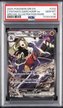 2025 POKEMON DRI EN-DESTINED RIVALS #232 CYNTHIA'S GARCHOMP EX PSA 10 - Image 1