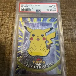 PSA 8 Topps Chrome Pikachu #25 2000 Topps Chrome Pokemon TV - Image 1