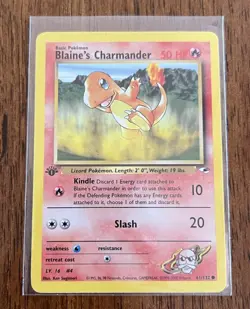 Blaine's Charmander LP 1st Edition Gym Heroes 61/132 Pokemon TCG Regular - Image 1