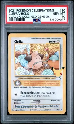 2021 POKEMON CELEBRATIONS CLASSIC COLL #20 CLEFFA-HOLO PSA 10 - Image 1