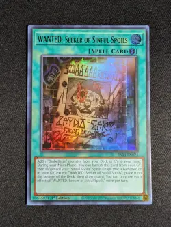 Yugioh - WANTED: Seeker of Sinful Spoils RA03-EN074 1st Edition Ultra Rare NM - Image 1