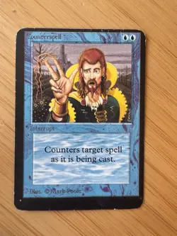 MTG Alpha Counterspell heavily played Off-center Misprint Error Miscut - Image 1