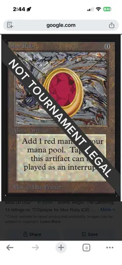 Non Tournament Mox Ruby Magic MTG - Image 1