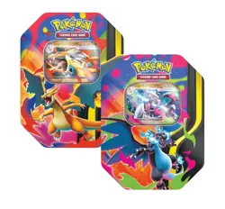 Pokemon TCG Mega Charizard X & Y EX Tins Sealed - Set of 2 - Image 1