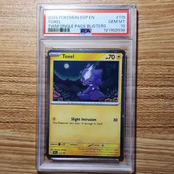 Pokemon Toxel 119 Scarlet & Violet Promo Holo English 2024 PSA 10 GEM MT - Image 1
