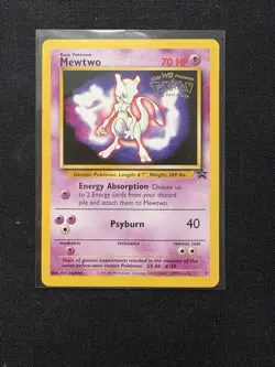 Pokemon TCG Mewtwo #3 Black Star Promo the First Movie 1998 LP - Image 1