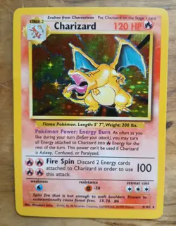 Pokemon Charizard 4/102 Base Set Holo Rare - Image 1
