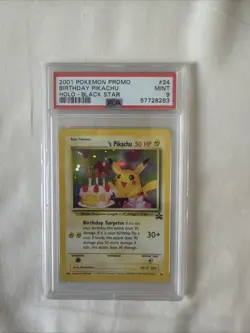 2000 POKEMON PROMO BLACK STAR #24 BIRTHDAY PIKACHU-HOLO BLACK STAR - Image 1