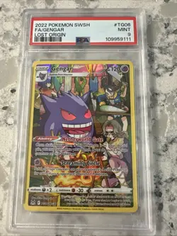 2022 POKEMON SWORD & SHIELD LOST ORIGIN #TG06 FULL ART/GENGAR PSA 9 MINT - Image 1
