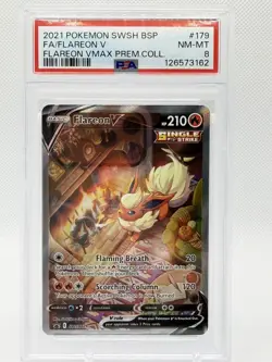 FLAREON V 2021 POKEMON SWSH BLACK STAR PROMO #179 PSA 8 VMAX PREM. COLLECTION - Image 1