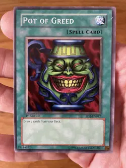 YuGiOh Pot of Greed 1st Edition SD2-EN017 Good Condition Vintage - Image 3