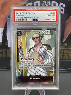 2024 One Piece English OP03-089 Brannew Online Regionals Vol. 1 PSA 10 GEM MT - Image 1
