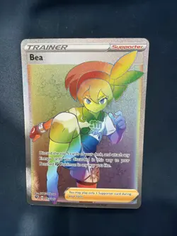 Pokemon TCG Bea Trainer 193/185 Vivid Voltage Holo Rainbow Rare Card - Image 1