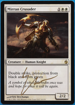 Mirran Crusader Mirrodin Besieged NM White Rare SIGNED CARD (504866) ABUGames - Image 1