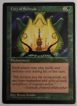 City of Solitude MTG VIS 102 Rare MP Reserved List Stax Green Moderately Played - Image 1