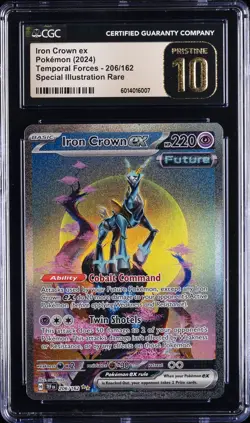 2024 POKEMON TEMPORAL FORCES #206 IRON CROWN EX CGC 10 PRISTINE - Image 1