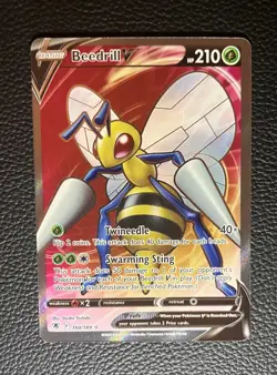 Pokemon Beedrill V 160/189 Astral Radiance Sword & Shield FULL ART Card - Image 1