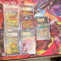Graded Charizard V Pikachu V Mega Charizard X Dragonite Pokemon TCG Lot Japanese - Image 1