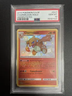 Pokemon TCG Charmeleon Hidden Fates SV7/SV94 Holo Shiny Holo Rare PSA 10 - Image 1