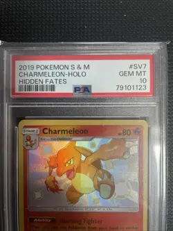 Pokemon TCG Charmeleon Hidden Fates SV7/SV94 Holo Shiny Holo Rare PSA 10 - Image 2