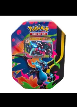 Pokemon TCG Mega Charizard X ex Tin 4 Booster Packs & Charizard Promo Sealed - Image 1