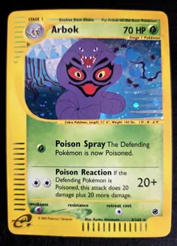 Pokemon Tcg Holo Arbok 3/165 Expedition Vintage 2002 E-reader Clean Holo - Image 1
