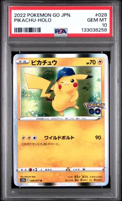 2022 POKEMON GO JPN #028 PIKACHU-HOLO PSA 10 - Image 1