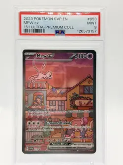 2023 POKEMON SVP EN-SV BLACK STAR PROMO 151 ULTRA-PREM COLL #053 MEW EX PSA 9 - Image 1
