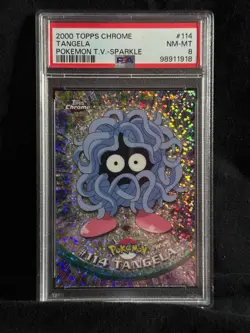 PSA 8 Tangela #114 2000 Topps Chrome Pokemon T.V.-Sparkle Pokemon TCG - Image 1